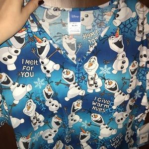 Disney Olaf scrub top